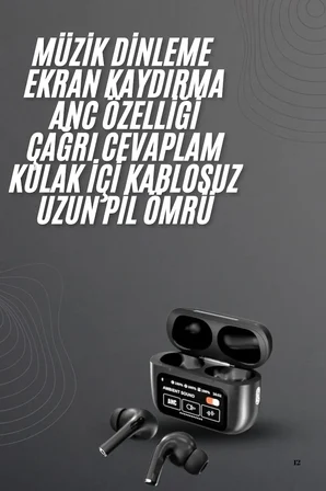 Kulak İçi Bluetooth Kulaklık Ekranlı Müzik Dinleme Çağrı Cevaplama Siyah Yeni Nesil