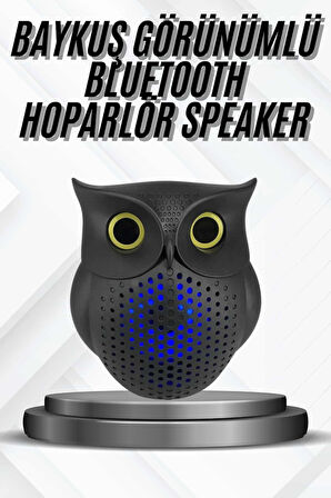 Bluetooth Hoparlör TWS Kablosuz RGB Işıklı Dekoratif Taşınabilir Baykuş