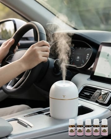 Mini Hava Nemlendirici 5 Esans Hediyeli LED Işıklı Sessiz Çalışan Aromaterapi Difüzörü