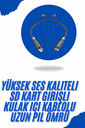 Bluetooth Kulaklık 120 Saat Kullanım Süresi Boyun Askılı Bluetooth Kablosuz Kulaklık