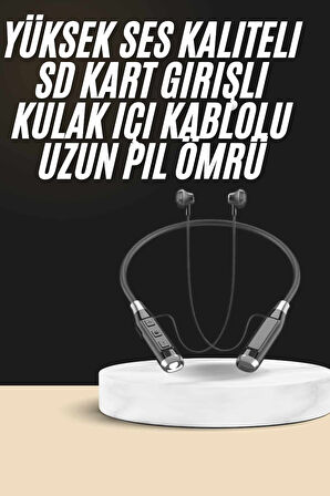 Boyun Bantlı SD Kart Girişli Yüksek Perfomanslı Bluetooth Kulaklık