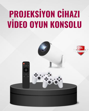 Kablosuz Mini Projeksiyon Cihazı Oyun ve Film İçin Taşınabilir Ev Sineması -