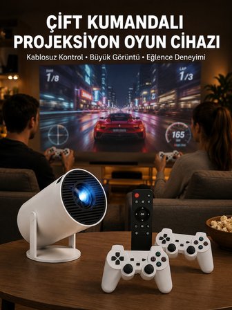 Kablosuz Mini Projeksiyon Cihazı Oyun ve Film İçin Taşınabilir Ev Sineması Yeni Nesil -