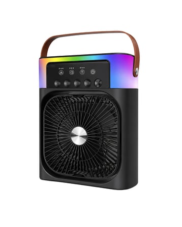 USB Şarjlı Masaüstü Sprey Fan Taşınabilir Serinletici RGB Işıklı Mini Klima -
