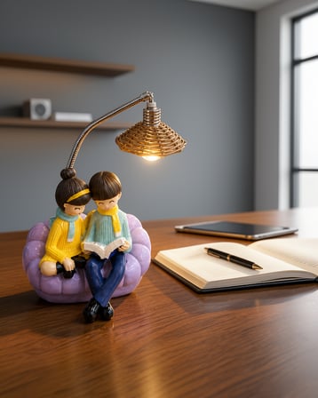 Çift Temalı Dekoratif Masa Lambası Yumuşak LED Işık