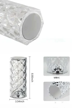 Yeni Nesil Modern Kristal Masa ve Gece Lambası Dokunmatik Renk Değiştirebilen
