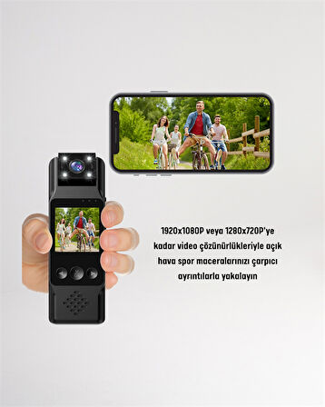 WiFi ile Uzaktan Erişimli Mini Kamera – 1200mAh Batarya, 1080P Video Çekimi