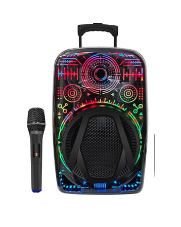 8 İnç Taşınabilir Karaoke Hoparlör Mikrofonlu RGB Işıklı Bluetooth Speaker