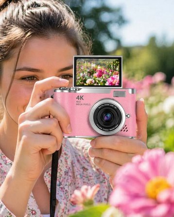 Sosyal Medya İçerik Kamera 48 MP HD Video Flip Ekranlı Dijital Kamera