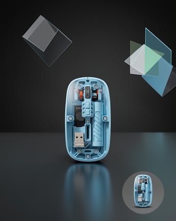 Kablosuz Mouse Mavi Pil 800-1600 DPI