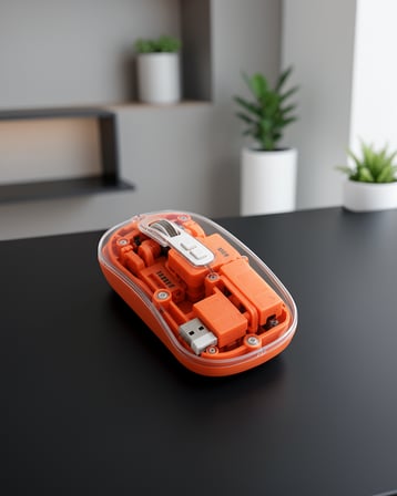 Kablosuz Şeffaf Mouse Bluetooth ve USB Destekli