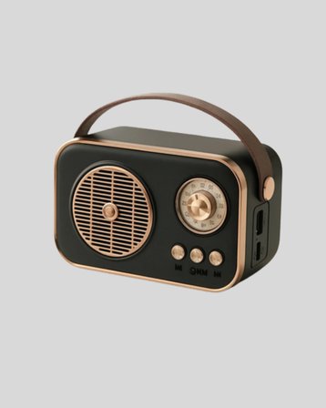 Vintage Bluetooth Radyo – TF Kart ve FM Destekli Taşınabilir Nostaljik Model -