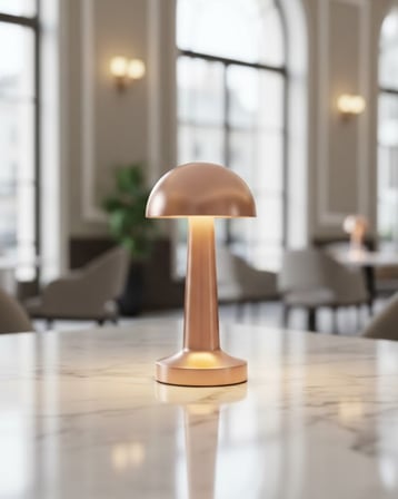 Şarjlı LED Masa Lambası 3 Kademe Dokunmatik Bronz Modern Tasarım -