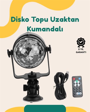 Müzik Ritmine Uyumlu 7 Modlu Renkli Disko Topu Işığı -