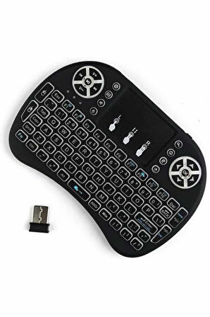 Kablosuz Türkçe Q Klavye RGB Işıklı Televizyon Ps3 Dokunmatik Mouse