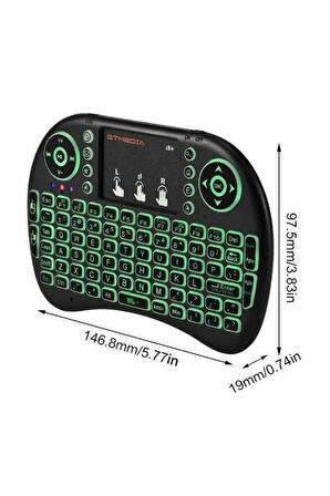 Kablosuz Türkçe Q Klavye RGB Işıklı Televizyon Ps3 Dokunmatik Mouse