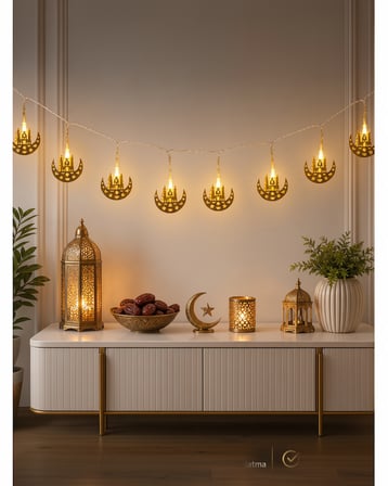 Hilal LED Işık Metal Gövdeli Ramazan Aydınlatma