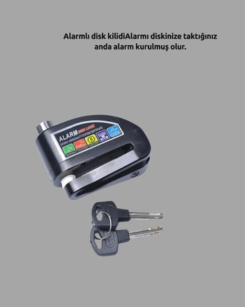 Yüksek Sesli 110dB Çelik Disk Kilidi Su Geçirmez Yeni Nesil -