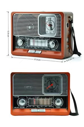 Nostaljik Vintage Radyo Taşınabilir Bluetooth Bağlantılı Hoparlör Radyo -