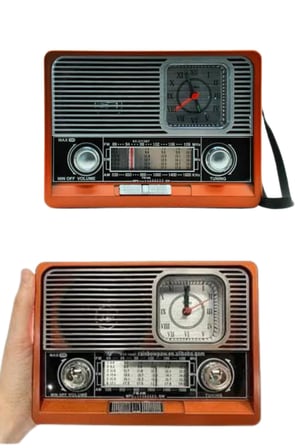 Saatli Fenerli Bluetooth Nostaljik Radyo AUX SD USB Girişli Bluetooth Hoparlör -