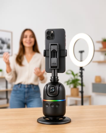 Akıllı Masa Tripodu Yüz Takipli 360° Otomatik Takip
