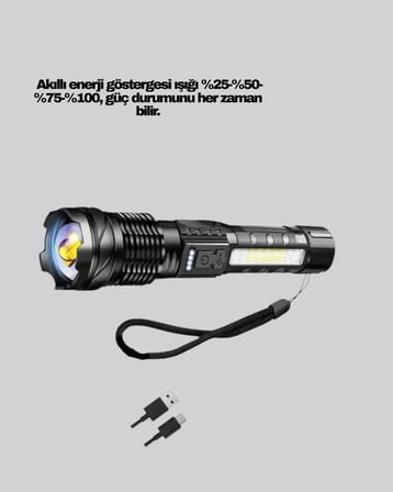Güçlü LED El Feneri Şarj Edilebilir Çok Modlu
