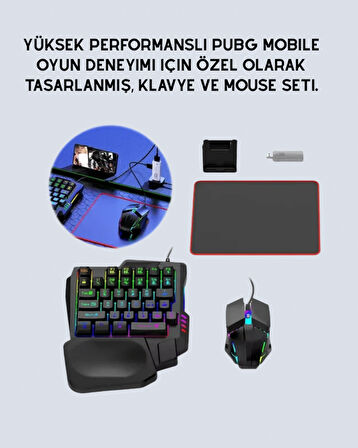 5in1 BT5.3 Mobil Oyun Kiti Klavye Mouse Dönüştürücü Seti
