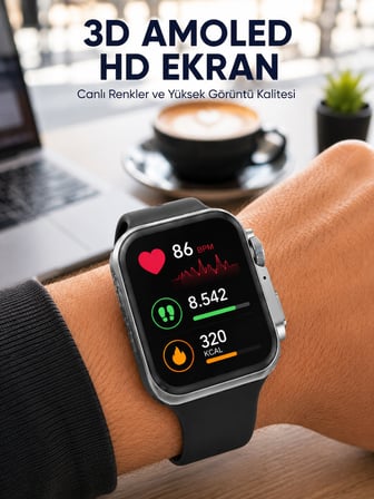 Gelişmiş Özellikli Akıllı Saat Dayanıklı Yapı ve AMOLED Ekran Yeni Nesil -