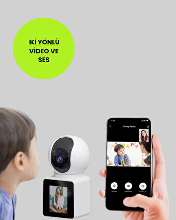 2K Gece Görüşlü Kapalı Alan Kamera Çift Yönlü Konuşma ve Akıllı Arama