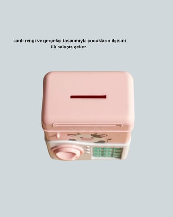 ATM Tasarımlı Pembe Işıklı Sesli Çocuk Kumbarası