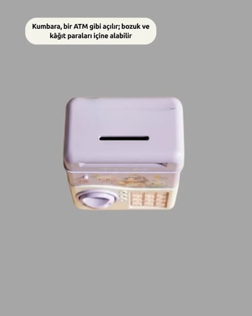Çocuklar İçin Elektronik Şifreli Para Biriktirme Kumbarası Mor