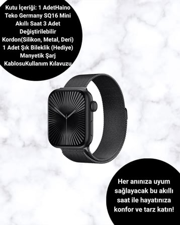 SQ-16 Mini Series 10 – Dokunmatik Akıllı Saat | Kalp Ritmi, SpO2, Uyku Takibi