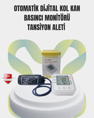 2 Kullanıcı Hafızalı USB Uyumlu Tansiyon Ölçer -