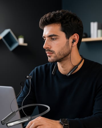 Kablosuz Boyun Askılı Kulaklık Bluetooth 5.4 Type C Şarjlı