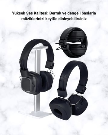 Kablosuz RGB Işıklı Katlanabilir Bluetooth Kulak Üstü Kulaklık -