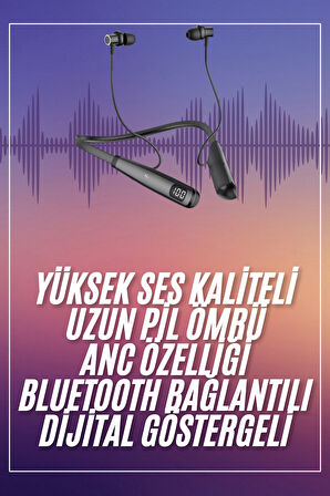Boyun Askılı 100 Saat Kablosuz Kulaklık Göstergeli Bluetooth Kulaklık