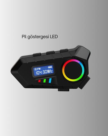 Bluetooth 5.4  İnterkom IP65 Toz ve Su Geçirmez LED Göstergeli -