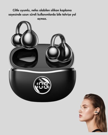 Açık Kulak Kablosuz Bluetooth Kulaklık – Konforlu Tasarım ve Uzun Süreli Kullanım -