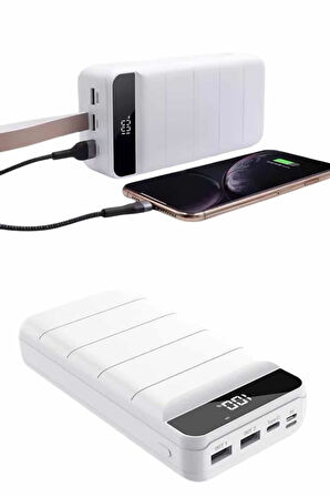 Powerbank 50.000 Mah Dijital Göstergeli Taşınabilir 4 Portlu Hızlı Powerbank