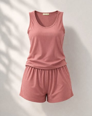 Udenya Rosé Breeze Viskon Pijama Takımı