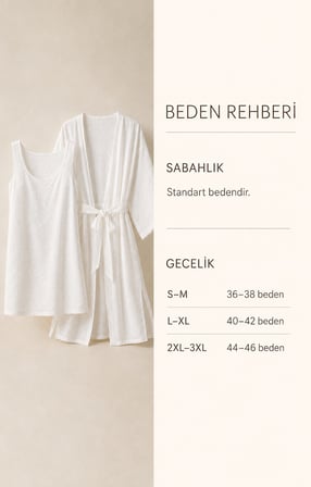 Udenya Liva Dokulu Gecelik Ve Sabahlık Takımı