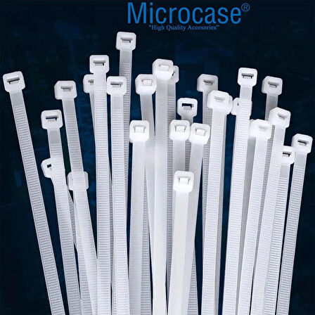 Microcase Plastik Kablo Bağı Cırt Kelepçe 3.6 X 300MM  Şeffaf 25 Adet - ŞEFFAF AL4485