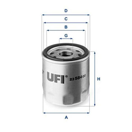 Ufı 23.584.00 Yağ Filtresi Metal Boxer III Jumper III 22Dt Puma C81 110Bg C96 130Bg C110 150Bg Euro5 Transıt V347 Custom V363 2.2Tdcı 155Ps 11 > Land Rover Defender 2.2Td4 11>