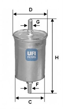 Ufı 31.842.00 Yakıt Filtresi Focus 1.4-1.6 1.8 16V-2.0 16V-St170-Rs 98-04-2.0 12 Cma1.6- 04-07-10 Volvo S40