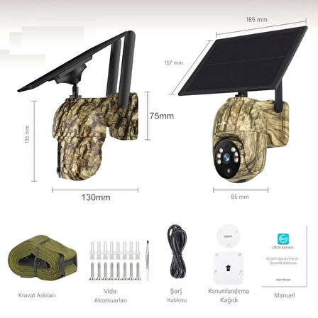 Full HD 4G Solar Sim Kartlı Mini Kamuflaj Kamera