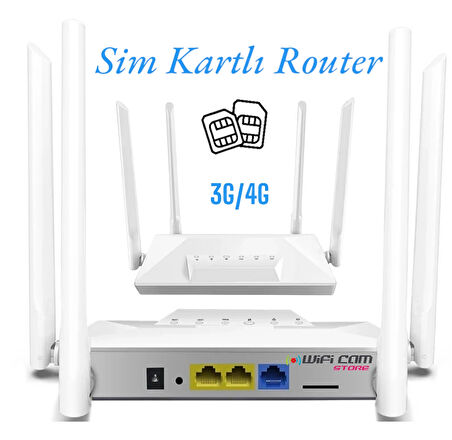 SIM Kart Destekli 4 Antenli Güçlü Wi-Fi Router – 3G/4G Desteği ile Her Yerde İnternet!