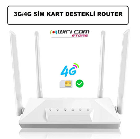 SIM Kart Destekli 4 Antenli Güçlü Wi-Fi Router – 3G/4G Desteği ile Her Yerde İnternet!