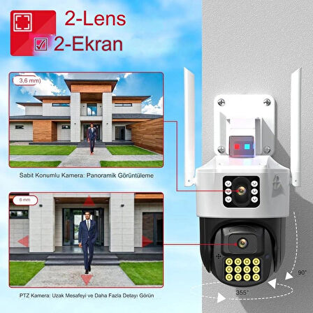 Çift Kameralı 1080P WIFI PTZ Kamera O-Kam Pro Türkçe Yazılım
