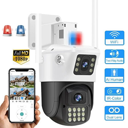 Çift Kameralı 1080P WIFI PTZ Kamera O-Kam Pro Türkçe Yazılım