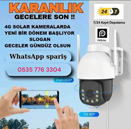 AOV 7/24 4G Solar Kamera Geceyi Gündüz Gösteren Teknoloji